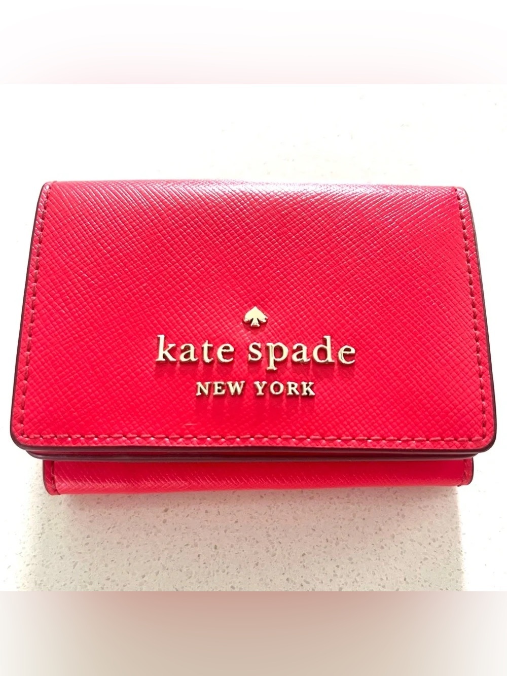 Kate Spade Staci Red Micro Tri Fold Snap Wallet NWT